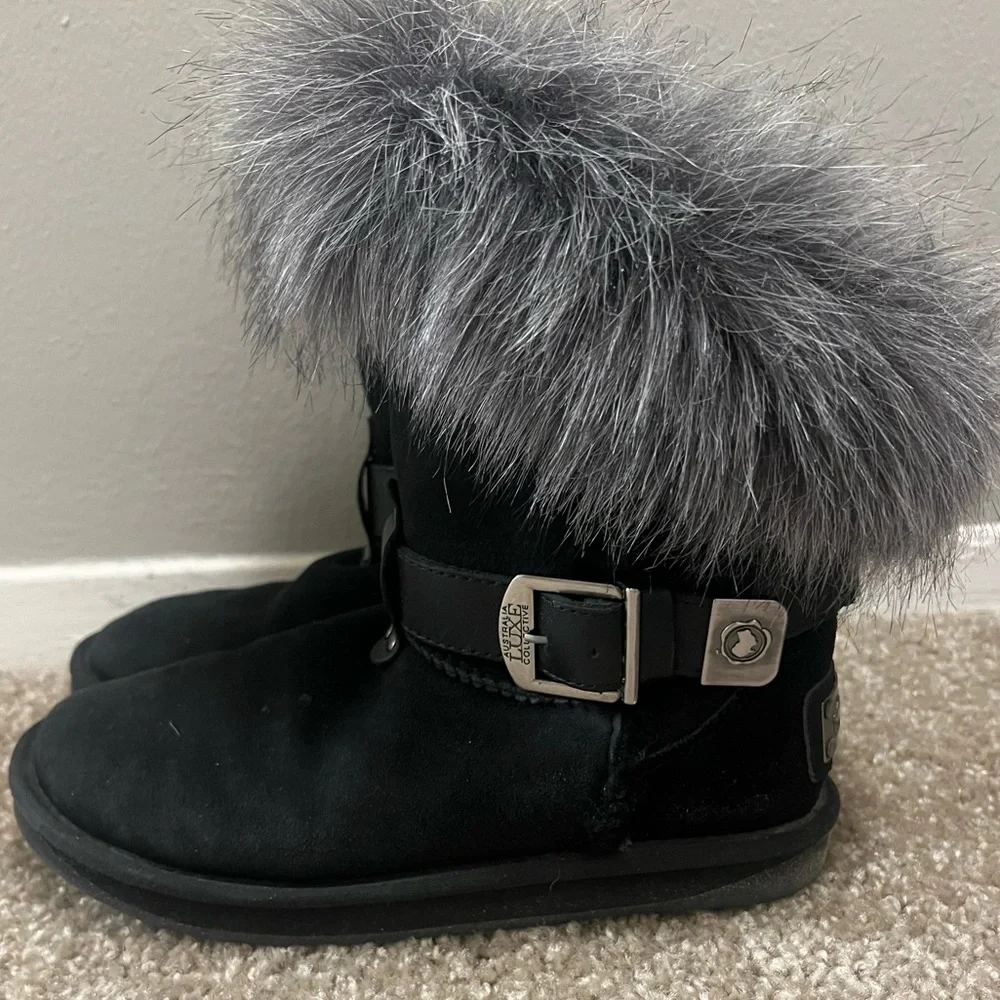 Australia Luxe Collective Tsar short black double faced sheepskin Boot 7 black